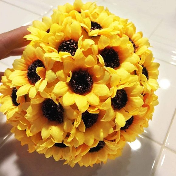 100pcs Mini Artificial Silk Yellow Sunflower Heads 1.8" Fabric Floral for Home - Picture 3 of 6